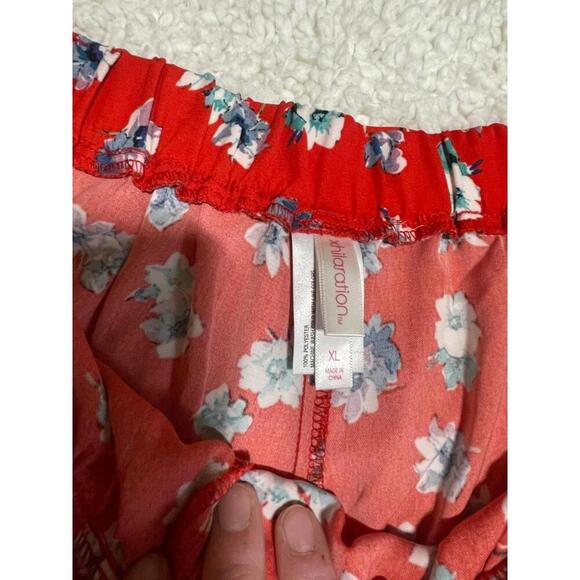 Floral Print Red Shorts with Tie Waist - XL - Picture 3 of 4
